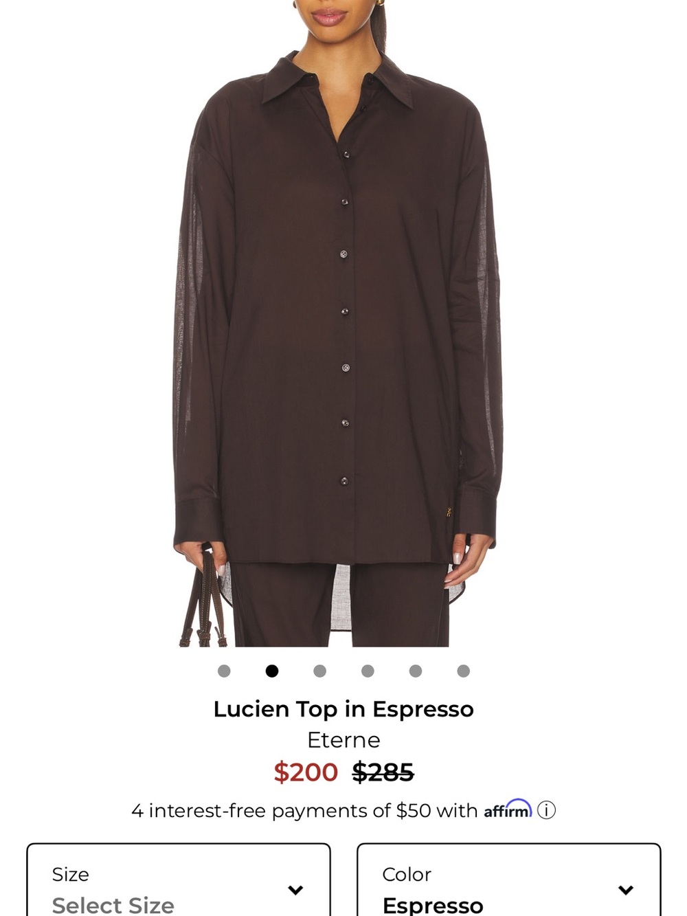 Eterne Lucien Relaxed Button-Down in Espresso Brown